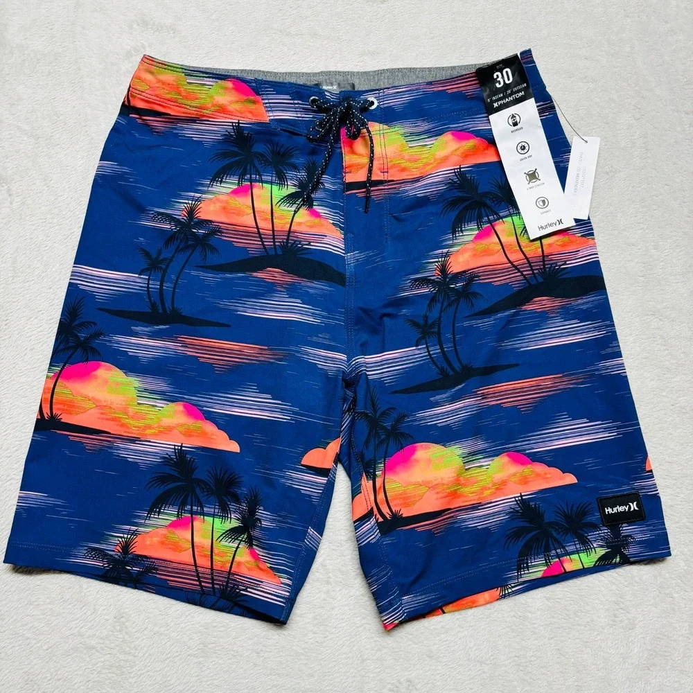 NEW Hurley Boardshorts Men's Sze 30‎ PHANTOM Quick Dry Stretch Sunset Colorful